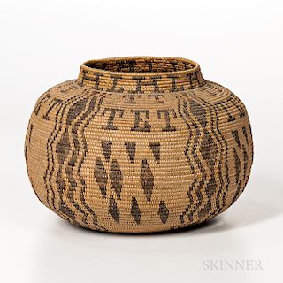 Southern California Polychrome Basketry Jar