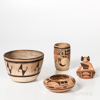 Four Southwest Polychrome Pottery Vessels