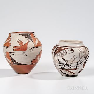 Two Southwest Polychrome Pottery Jars