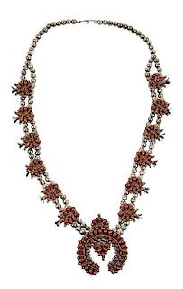 Southwestern Silver Squash Blossom Necklace