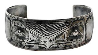 Northwest Silver Raven Cuff Bracelet