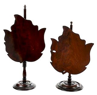 Two Leaf Form Table Top Fire Screens