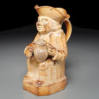Large English stoneware Toby jug, c. 1800s