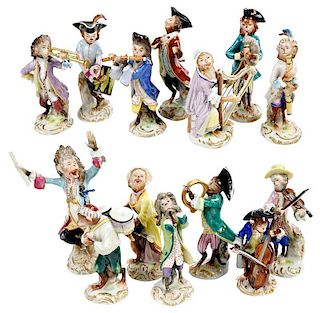 14 Volkstedt Porcelain Monkey Orchestra Figures