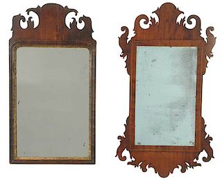 Two Period Carved Mahogany Wall Mirrors
