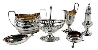 Six English Silver Pieces Hollowware, Bateman