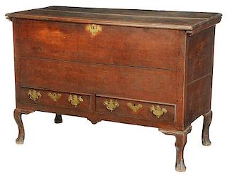 Unusual Chippendale Walnut Lift Top Chest
