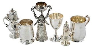 Collection of Six Pieces Silver Items
