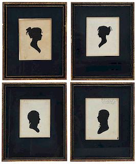 Four Framed Silhouette Profile Portraits