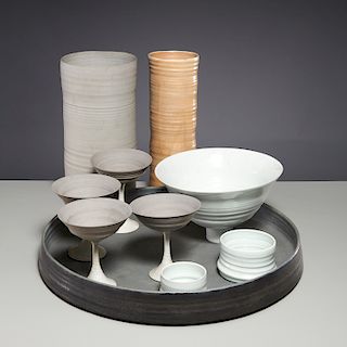 James Makins, group (10) ceramic table items