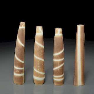 Val Barry, (4) slender bud vases
