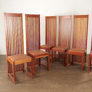 Set (6) Frank Lloyd Wright "Robie" dining chairs