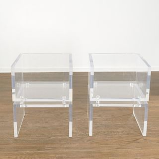 Pair high quality Designer lucite chairs