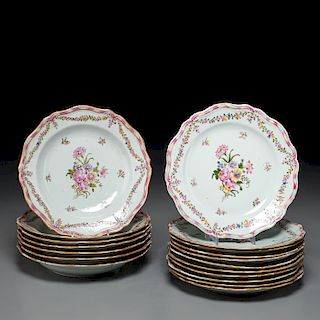Group Chinese Export hand-painted porcelain dishes