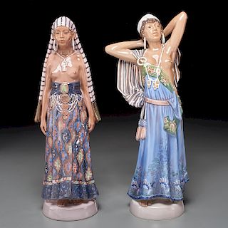Pair Dahl Jensen porcelain Egyptian women