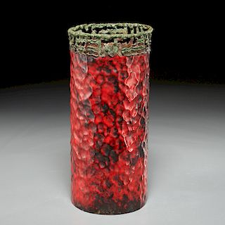 Marcello Fantoni, enameled copper vase