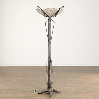 Edgar Brandt style torchiere floor lamp