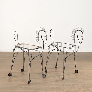 Pair Frederick Weinberg "Pony" cart/tables