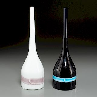Venini (attrib.), (2) "Fasce" bottle vases