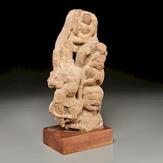 Indian red Sandstone carving fragment