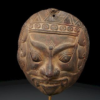 Cast bronze mask of Shiva