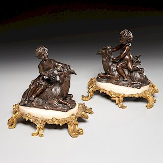 Pair Continental figural bronzes
