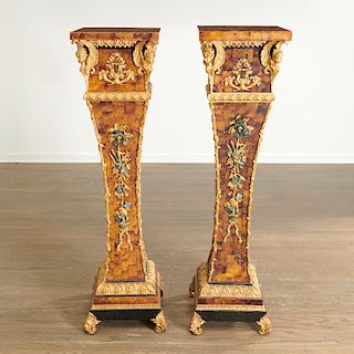 Pair Russian Neoclassic style pedestals