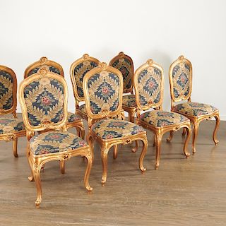 Set (8) Venetian Rococo style dining chairs