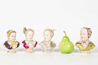 Four Porcelain Bourbon Figural Busts of Children