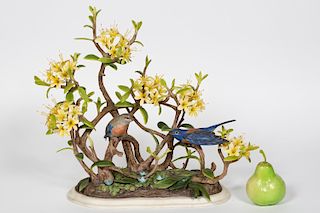 Boehm Porcelain Western Bluebirds Figurine