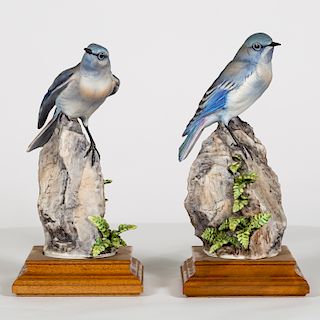 Two Dorothy Doughty Mountain Bluebirds