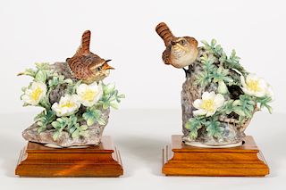 Doughty Wren & Burnet Rose Figurines w/ Boxes