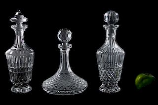 Three Waterford Crystal Decanters