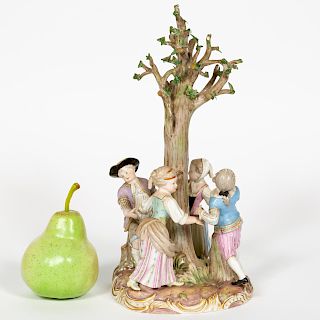 Meissen Children and Tree Porcelain Figurine