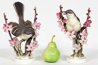 Pair, Doughty Mockingbird Porcelain Figurines