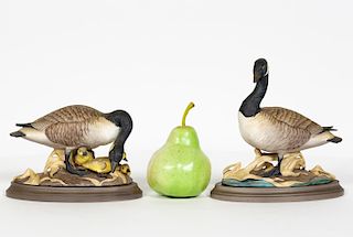 Pair, Boehm Canadian Geese Figurines on Bases