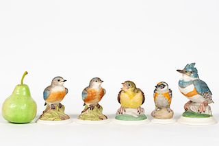 Five Boehm Fledgling Bird Porcelain Figurines