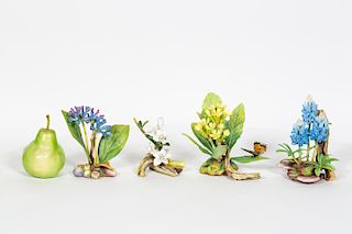 Four Connoisseur Porcelain Flowers w/ Ltd. Eds.