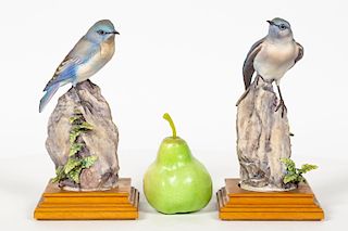 Pair, Doughty Mountain Blue Birds w/Original Boxes