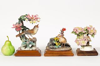 Three Dorothy Doughty Bird Figurines on Bases