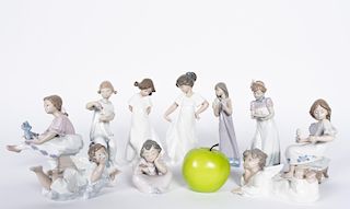 Lladro and NAO Porcelain Grouping, 10 PCs