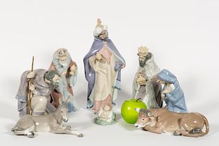 Lladro 8 PC Nativity Scene w/ Original Boxes