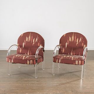 Pace International, pair lucite armchairs