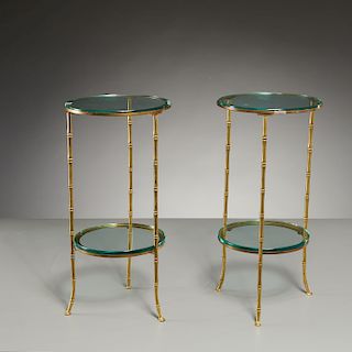 Pair Maison Bagues style two tier gueridon tables