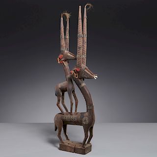 Old Bambara antelope Chiwara headdress