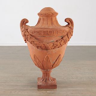 Large terracotta garden urn