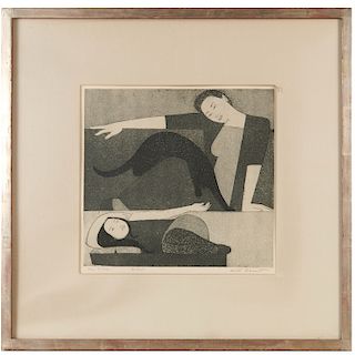 Will Barnet, etching, 1971