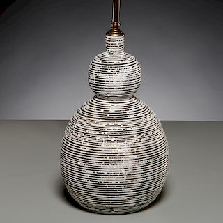 Atelier Primavera pottery vase converted to lamp