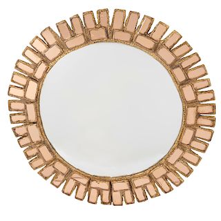 Line Vautrin style convex wall mirror