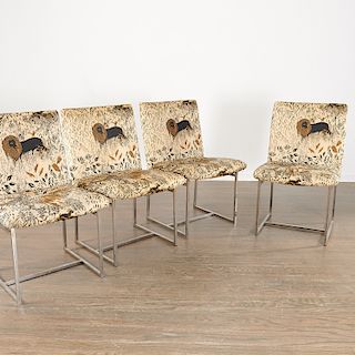 (4) Milo Baughman (attrib.) dining chairs
